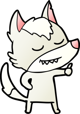 Bir insan tarafından çizilmiş dost canlısı bir kurt.