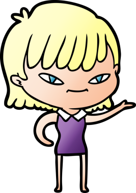 Bir insan tarafından çizilmiş karikatür kadın.