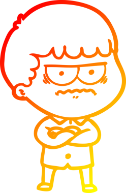 Bir insan tarafından çizilmiş bir çizgi filmin sıcak gradyan çizimi