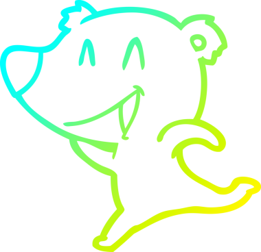 Bir insan tarafından çizilmiş gülen ayı çizgi filmi.