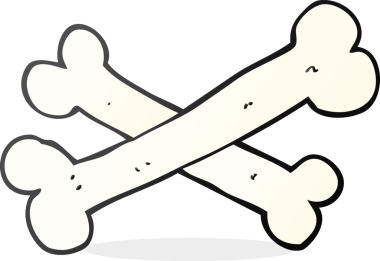 Bir insan tarafından çizilmiş serbest çizim karikatür kemikleri