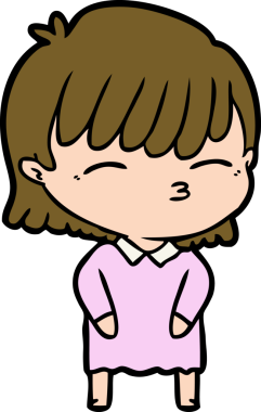 Bir insan tarafından çizilmiş karikatür kadın.