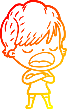 Bir insan tarafından çizilmiş bir karikatür kadın çizimi.