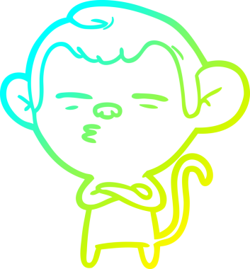 Bir insan tarafından çizilmiş şüpheli bir maymunun soğuk gradyan çizimi