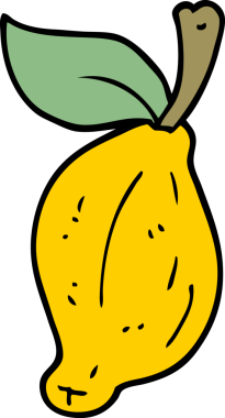 Bir insan tarafından çizilmiş organik limon karalaması.