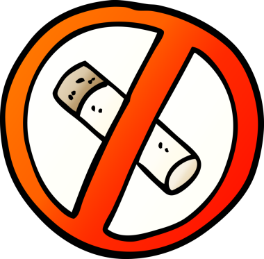 vektör gradyan çizim karikatürü Bir insan tarafından çizilmiş sigara işareti yok