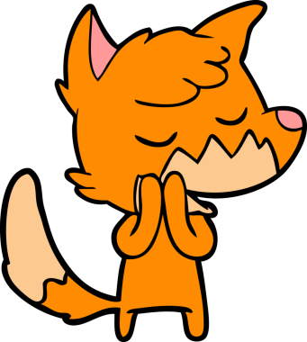 Bir insan tarafından çizilmiş dost canlısı çizgi film tilkisi