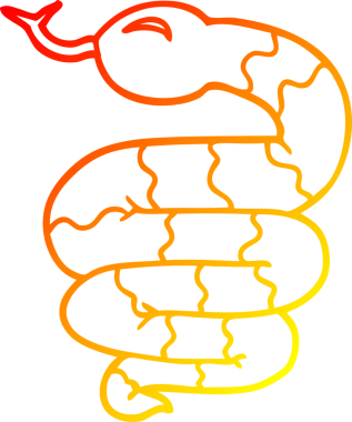 Bir insan tarafından çizilmiş çizgi film yılanı çizimi.