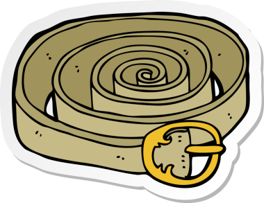 Bir insan tarafından çizilmiş çizgi film kemerinin çıkartması.