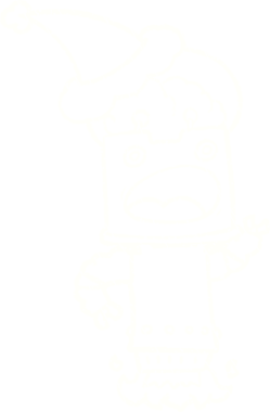 Bir insan tarafından çizilen Şenlikli Robot Tebeşiri