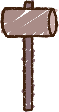 Bir insan tarafından çizilen çekiç tebeşiri.