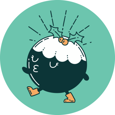 Bir insan tarafından çizilmiş dövme stili puding karakterinin simgesi.