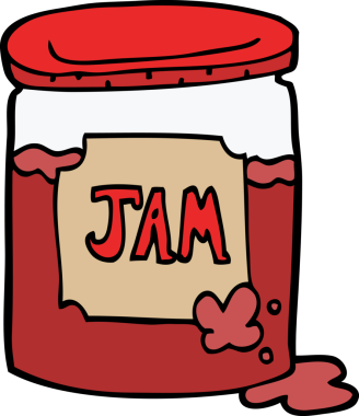 bir insan tarafından çizilmiş karikatür reçel kavanozu