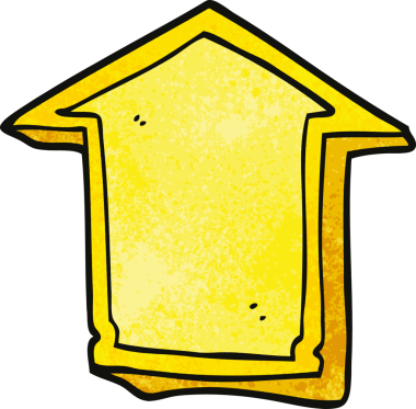 bir insan tarafından çizilmiş karalama yönü oku