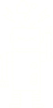 Bir insan tarafından çizilen robot tebeşiri.