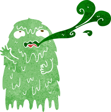 Bir insan tarafından çizilmiş iğrenç bir çizgi film hayaleti.