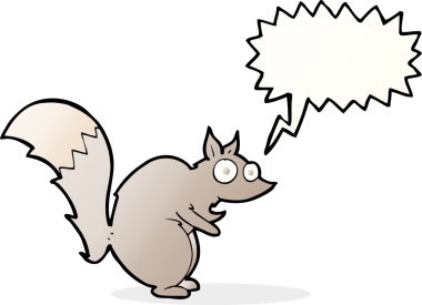 Bir insan tarafından çizilmiş komik, ürkmüş sincap çizgi filmi