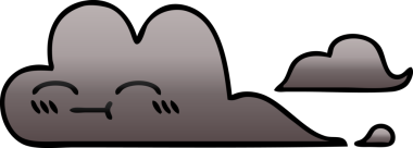 Bir insan tarafından çizilmiş bir fırtına bulutunun gölgelenmiş karikatürü