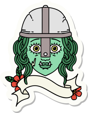 Bir insan tarafından çizilmiş Ork Savaşçısı karakterinin çıkartması.