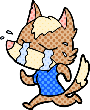 Çizgi film ağlayan kurt bir insan tarafından çekiliyor.