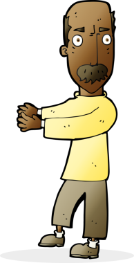 Bir insan tarafından çizilmiş kelleşen adam.