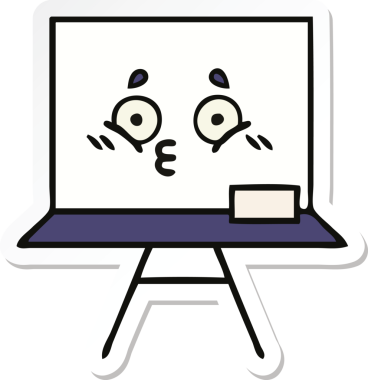 Bir insan tarafından çizilmiş beyaz bir karikatür çıkartması.