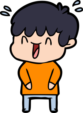 Bir insan tarafından çizilmiş gülen çocuk.