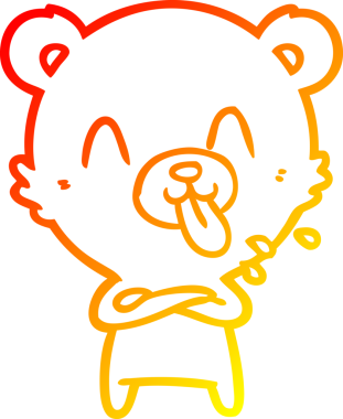 Bir insan tarafından çizilmiş kaba bir çizgi film ayısının sıcak çizgi çizimi