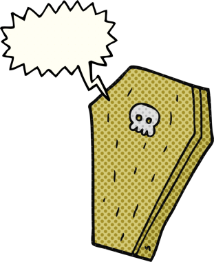 Bir insan tarafından çizilmiş cadılar bayramı tabutu.