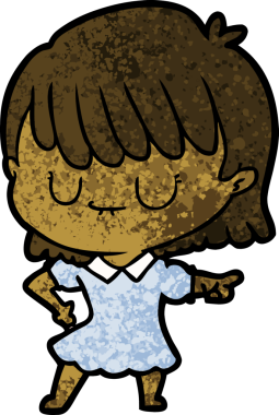 Bir insan tarafından çizilmiş karikatür kadın.