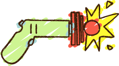 Bir insan tarafından çizilen Ray Gun Tebeşiri