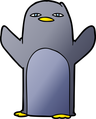 bir insan tarafından çizilmiş penguen çizgi filmi