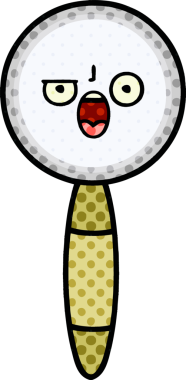 Bir insan tarafından çizilmiş bir büyüteçin çizgi roman tarzı karikatürü