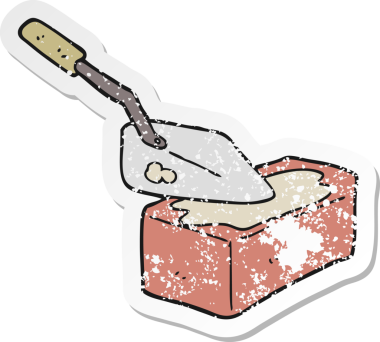 Bir insan tarafından çizilmiş karikatür duvarının sıkıntılı çıkartması.