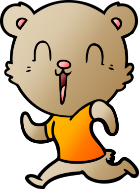 Bir insan tarafından çizilen mutlu çizgi film ayısı