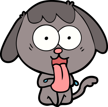 Bir insan tarafından çizilmiş şirin bir çizgi film köpeği.