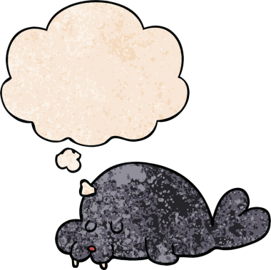 bir insan tarafından çizilmiş grunge desenli düşünce baloncuklu kartonpiyer.