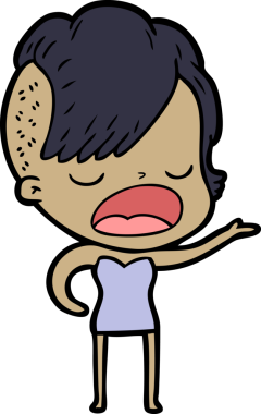 Bir insan tarafından çizilmiş havalı hippi kız çizgi filmi.