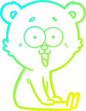 Bir insan tarafından çizilmiş gülen oyuncak ayı çizgi filmi.