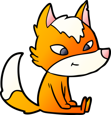 Bir insan tarafından çizilmiş tilki çizgi film karakteri