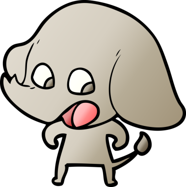 Bir insan tarafından çizilmiş şirin bir fil.