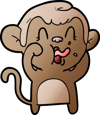 Bir insan tarafından çizilmiş çılgın çizgi film maymunu