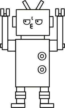 Bir insan tarafından çizilmiş robot çizimi