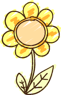 Bir insan tarafından çizilen Ayçiçeği Tebeşiri