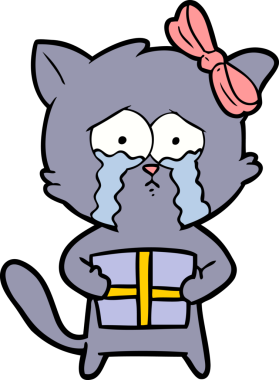 Bir insan tarafından çizilmiş çizgi film kedisi.