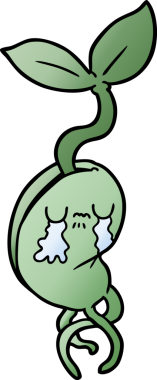 Bir insan tarafından çizilen filizlenen bir çizgi film.