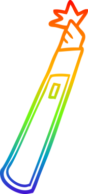 gökkuşağı gradyan çizgisi çizimi bir insan tarafından çizilmiş bir karikatür bıçağı