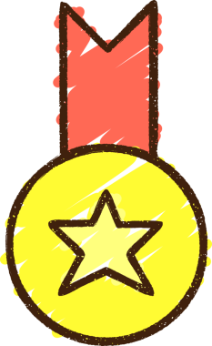 Bir insan tarafından çizilen Altın Madalya Tebeşiri