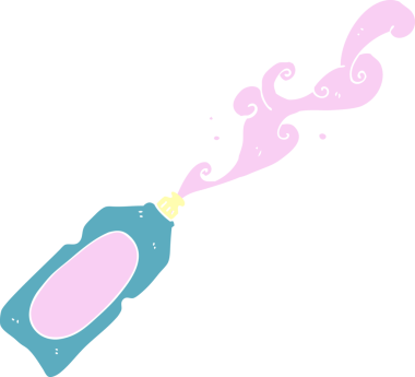 Bir insan tarafından çizilen temizlik ürününün düz renk çizimi