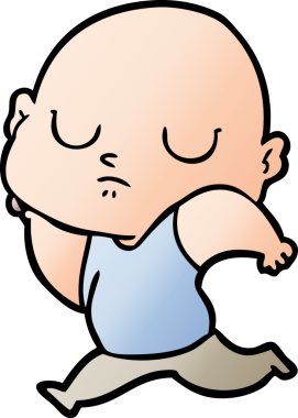 bir insan tarafından çizilmiş kel bir adam.